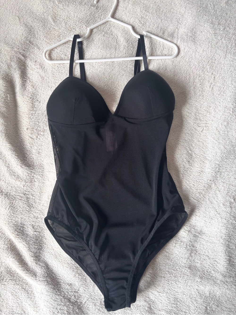 Forever 21 - Sheer Black Bodysuit With Built In Cups